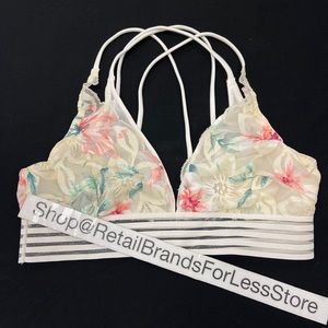 PINK Victoria Secret Strappy Lace Floral Bralette